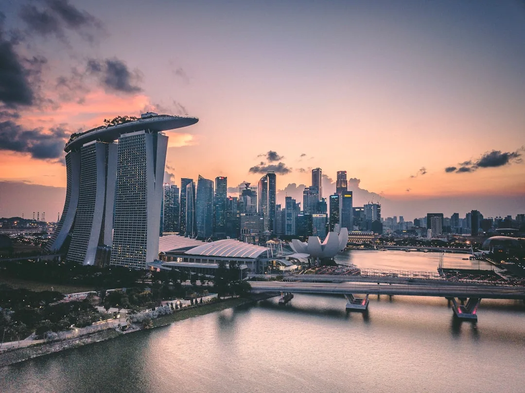 Singapore — singapore marina bay financial district skyline